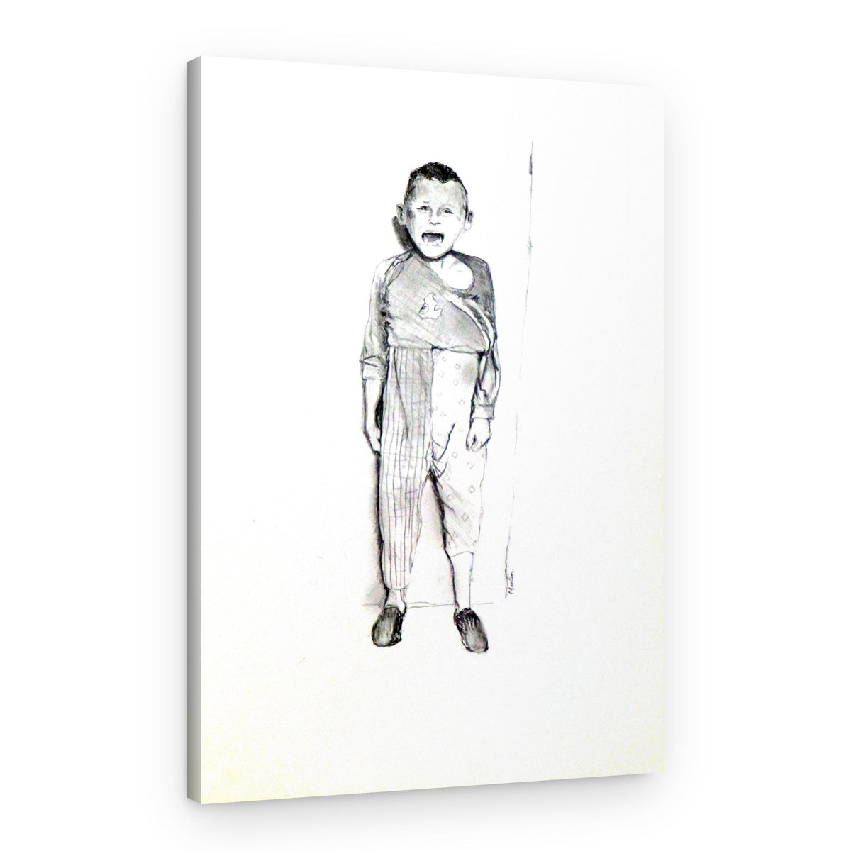 Crying Child Sketch – Canvas Print