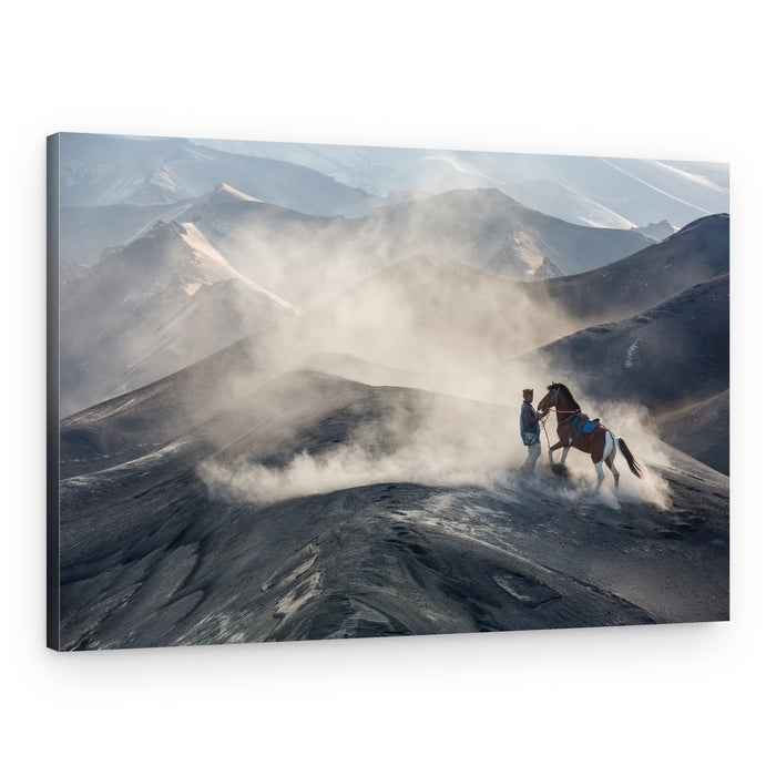 Horse Through Volcanic Dust – Canvas Print