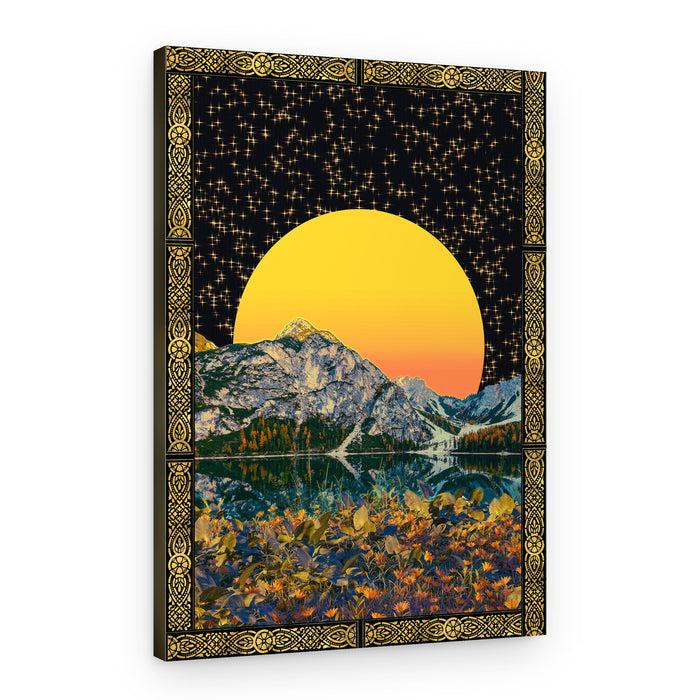Golden Sun Mountain Lake – Canvas Print