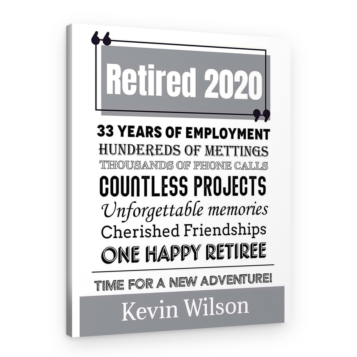 Year Retired Custom Canvas – Canvas Print