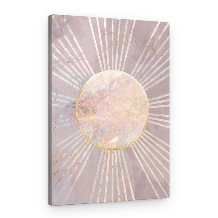 Golden Blush Sunburst – Canvas Print