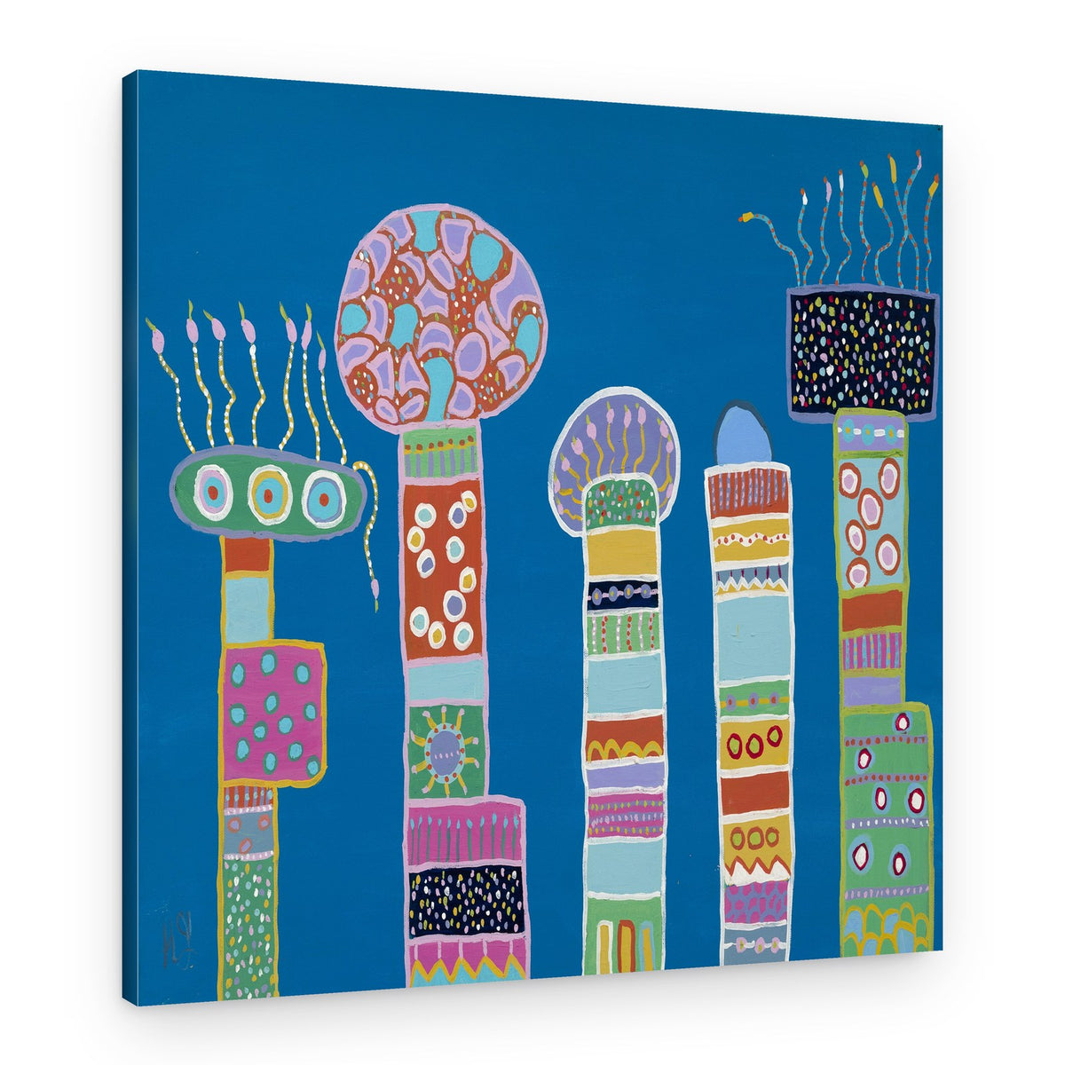 Vibrant Patterned Pillars – Canvas Print
