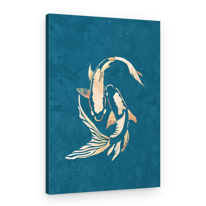 Dancing Golden Koi – Canvas Print