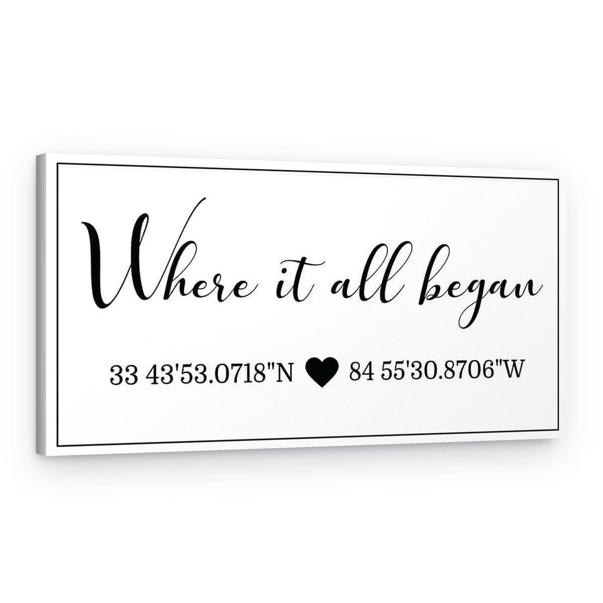 Where It All Began Coordinates Custom Canvas Print – Canvas Print