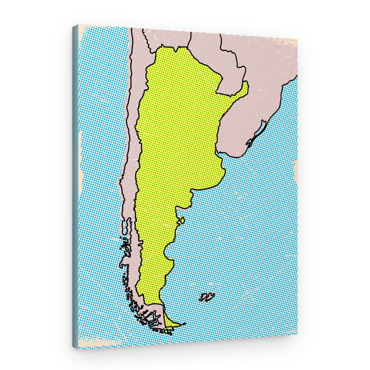 Pop Art Argentina Map – Canvas Print