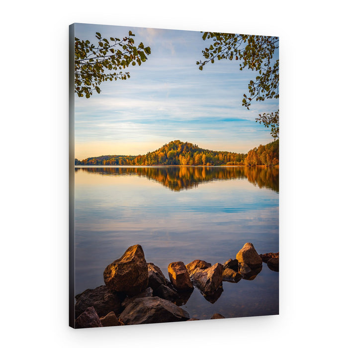 Golden Autumn Lake – Canvas Print