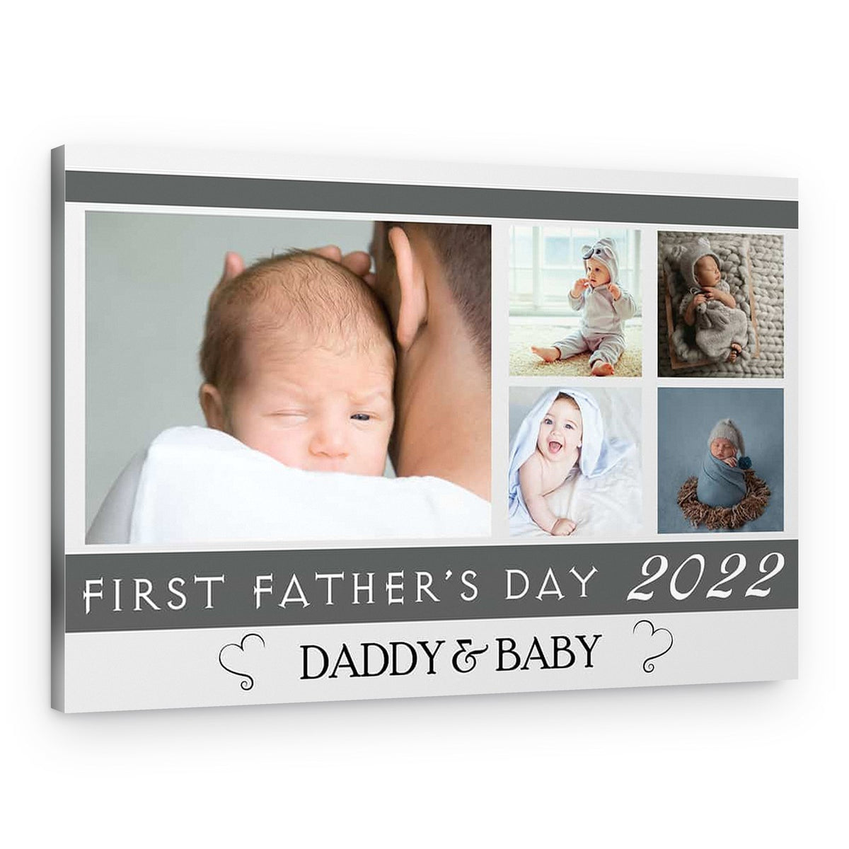 First Father’s Day Photo Collage Canvas Print – Canvas Print