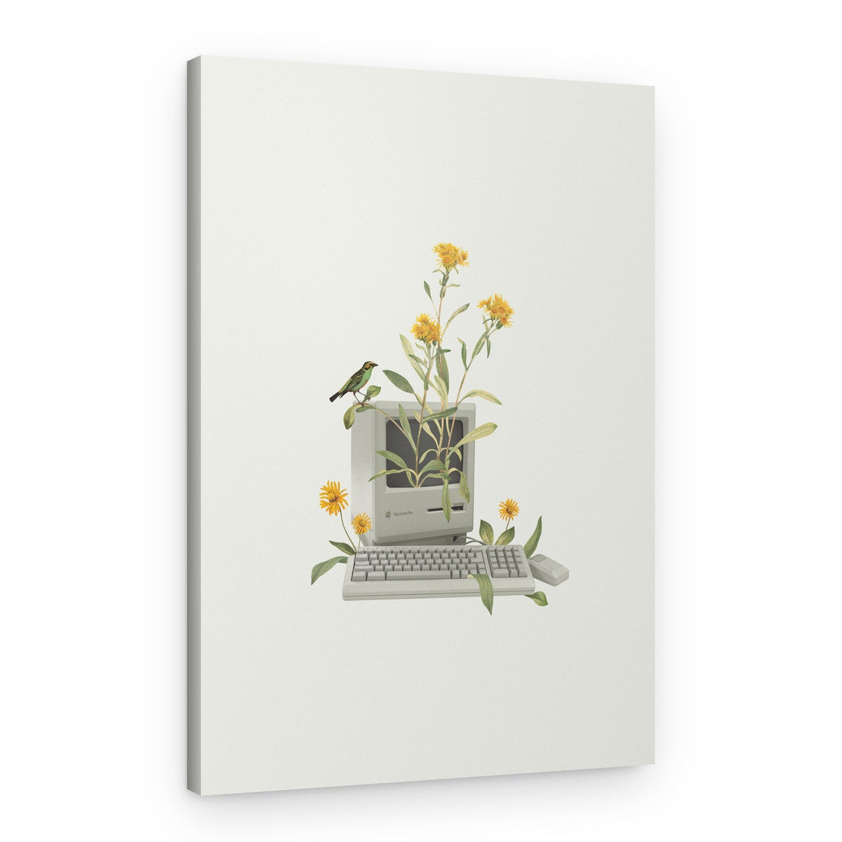 Blossoming Old Computer – Canvas Print