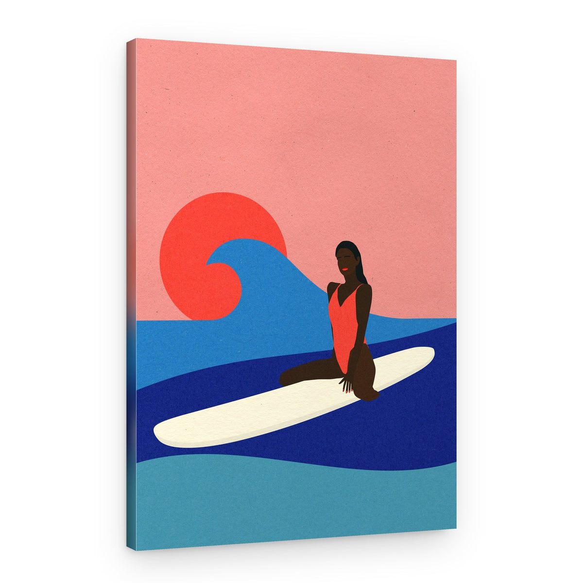 Girl On a Surfboard – Canvas Print