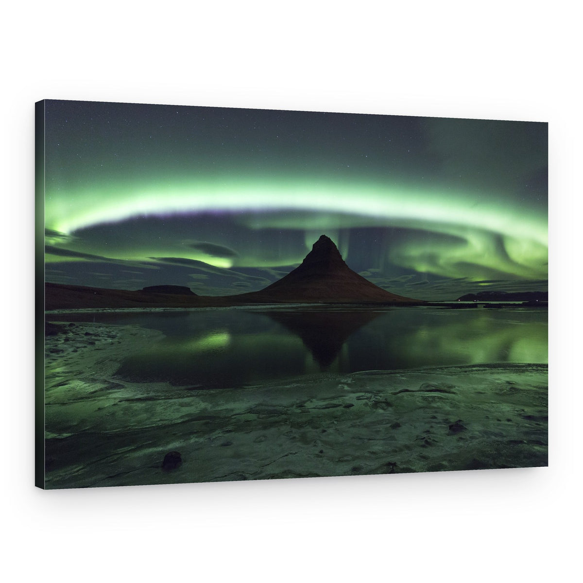 Kirkjufell Aurora Reflection – Canvas Print