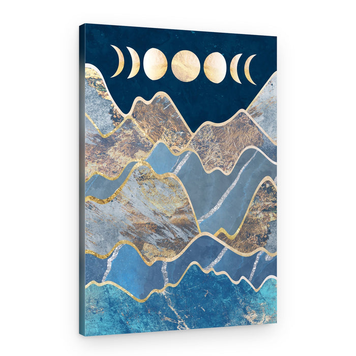 Golden Peaks Moon Phases – Canvas Print