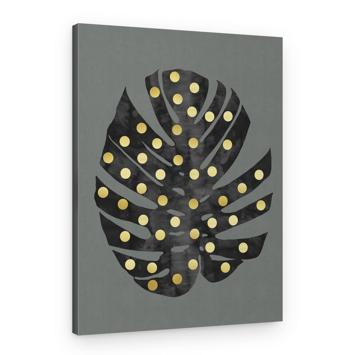 Golden Monstera Leaf – Canvas Print