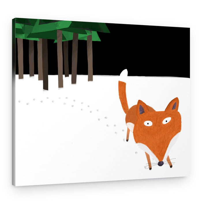 Curious Winter Fox – Canvas Print