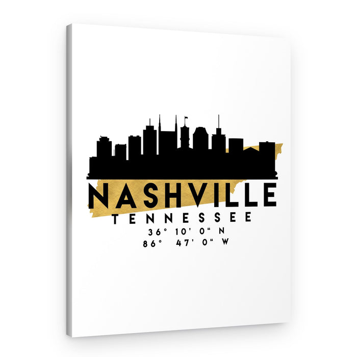 Nashville Tennessee Gold Skyline – Canvas Print