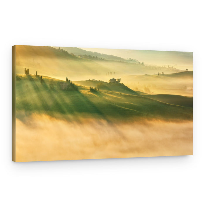 Misty Morning Sun Rays – Canvas Print
