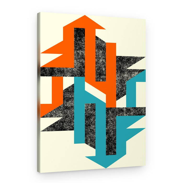 Opposing Geometric Arrows – Canvas Print
