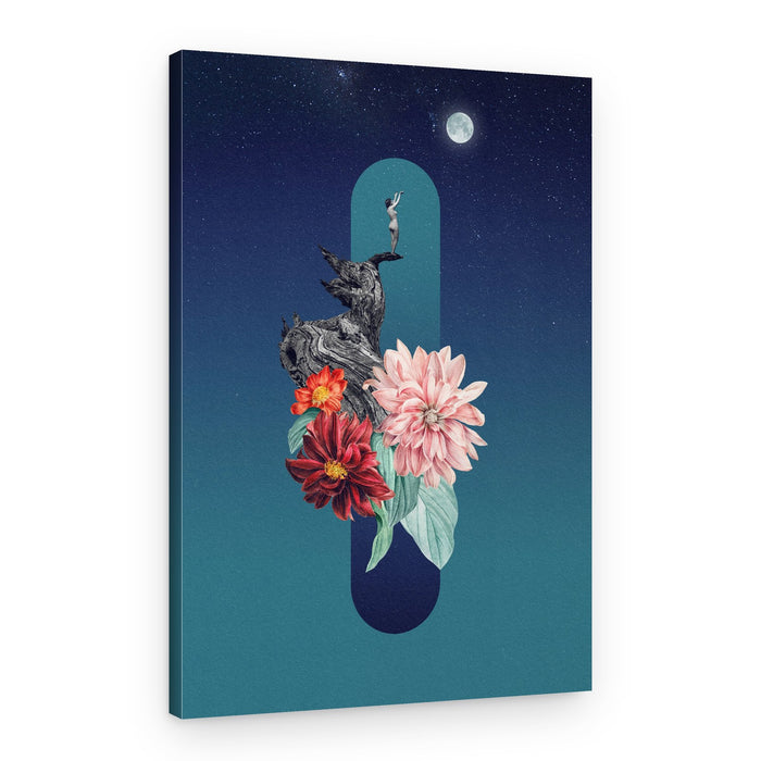 Moonlit Floral Dream – Canvas Print
