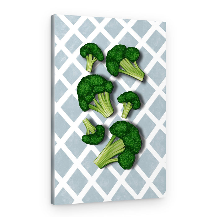 Fresh Green Broccoli Florets – Canvas Print