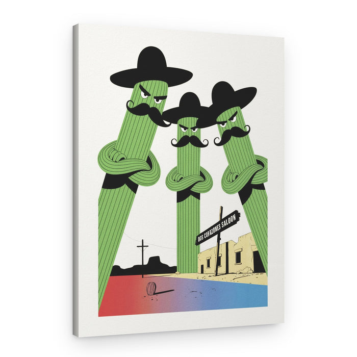 Western Cactus Outlaws – Canvas Print