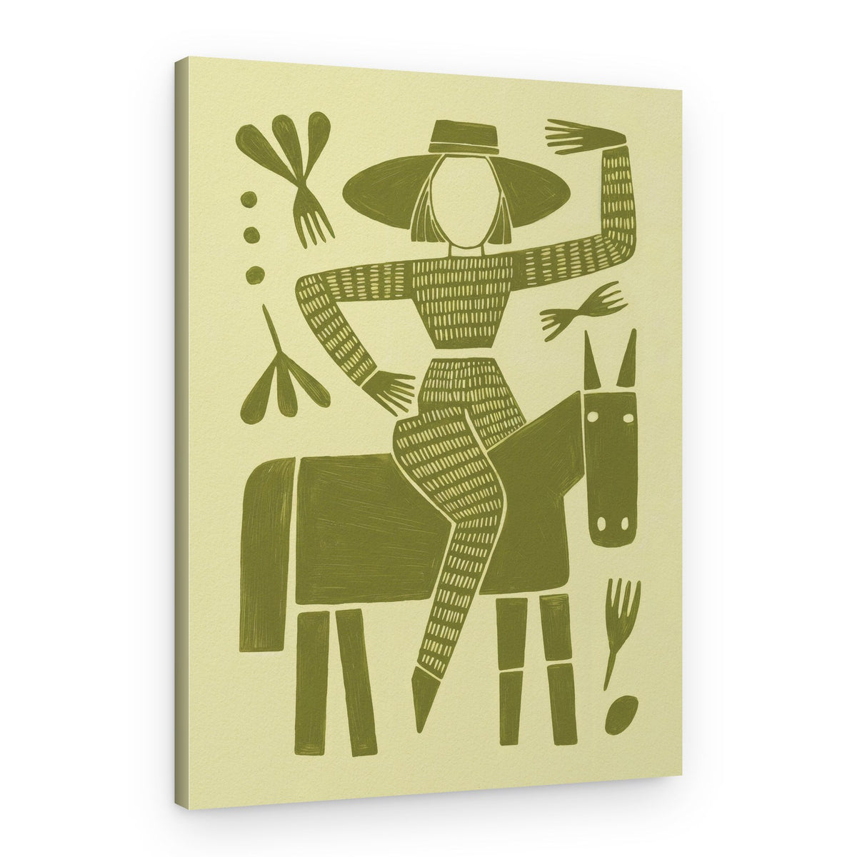 Folk Art Horse Rider – Canvas Print