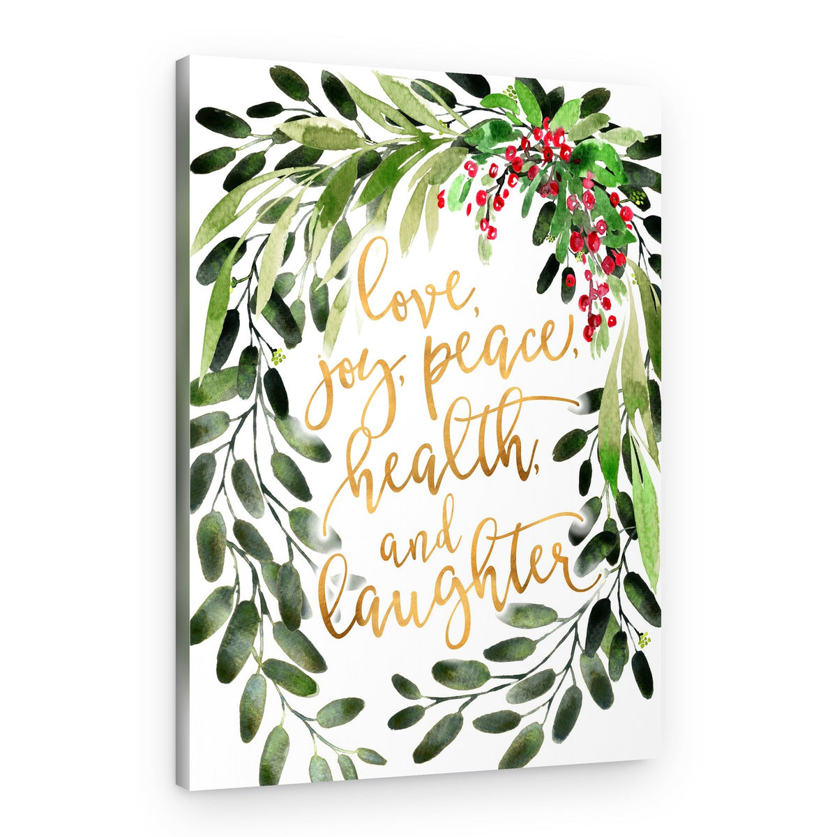 Joyful Christmas Wreath – Canvas Print