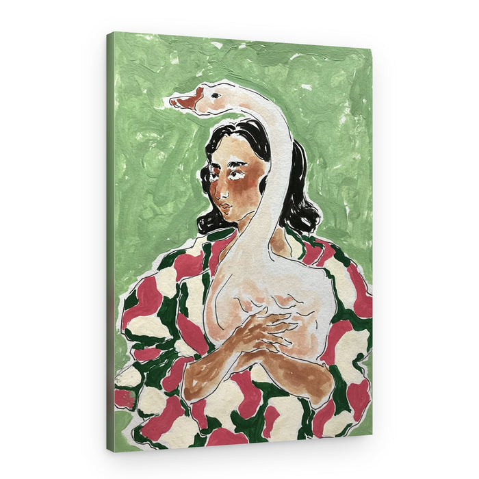 Woman and Goose – Canvas Print