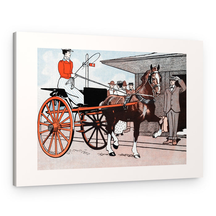 Woman In a Horse Carriage (ca. 1890–1907) – Canvas Print