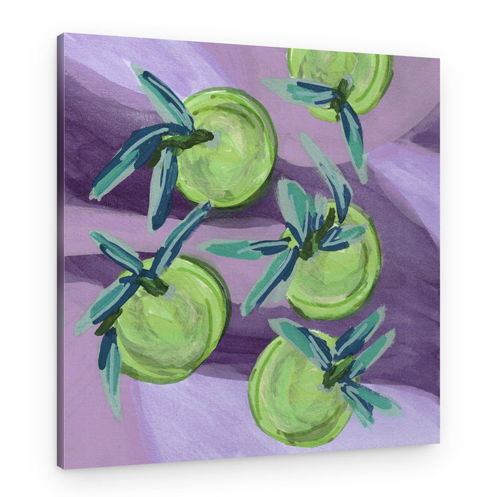 Green Fruit on Purple – Canvas Print