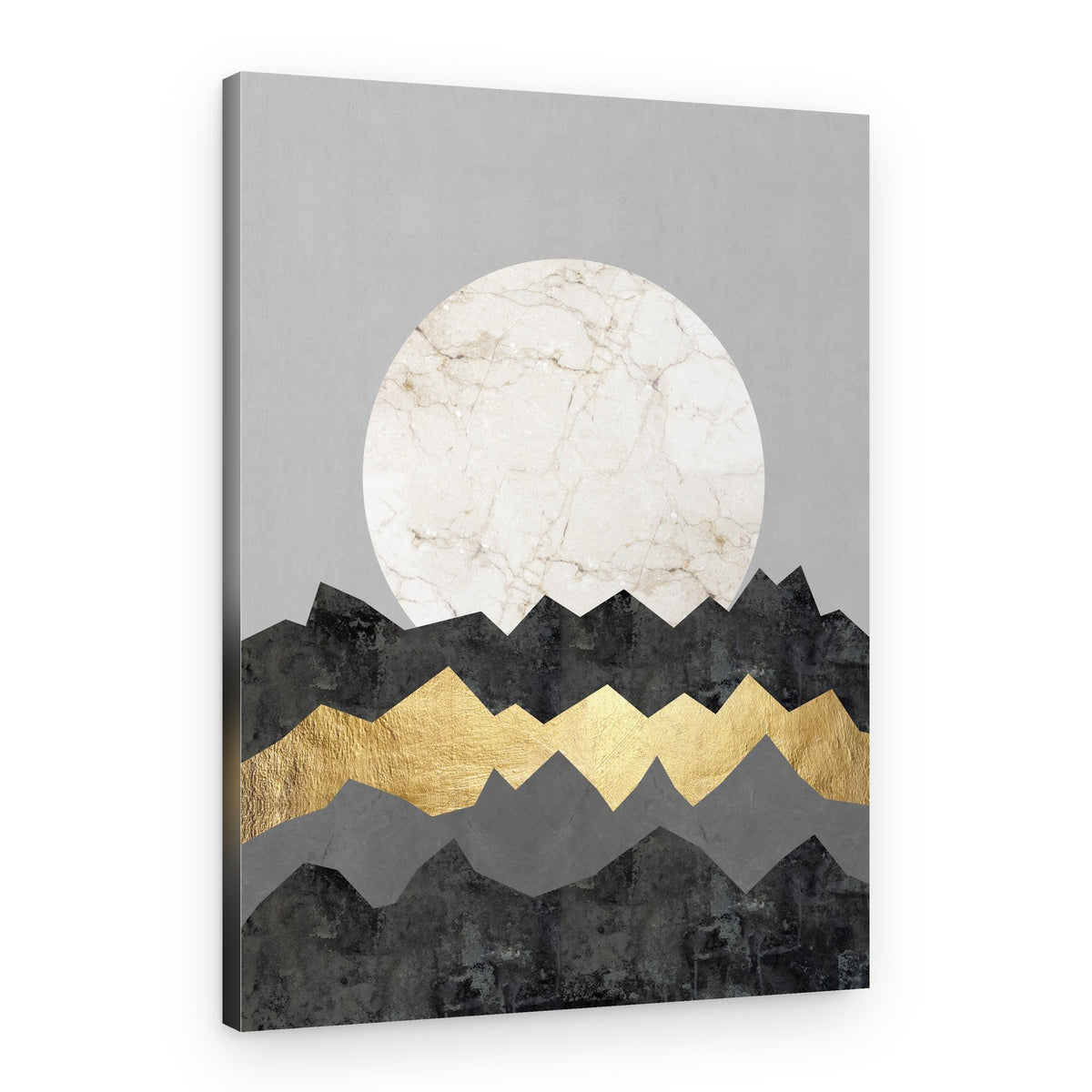 Golden Peaks Moon – Canvas Print
