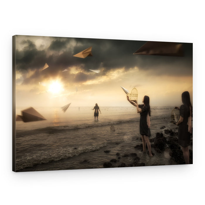 Freedom's Paper Plane Dreams – Canvas Print