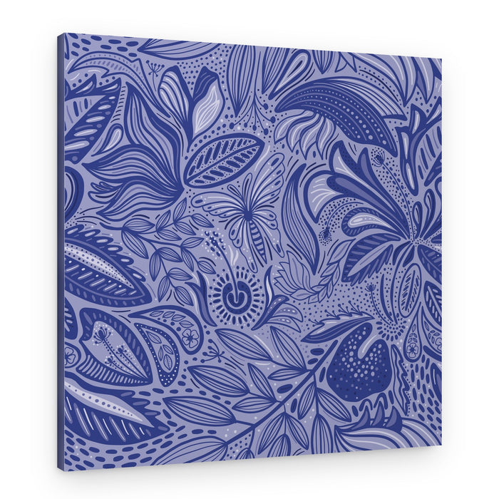 Indigo Floral Pattern – Canvas Print