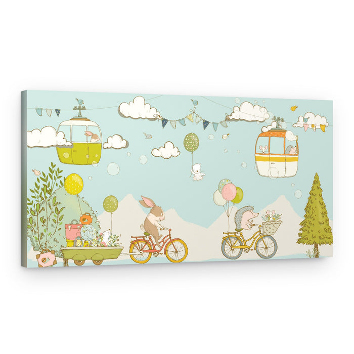 Whimsical Animal Journey – Canvas Print