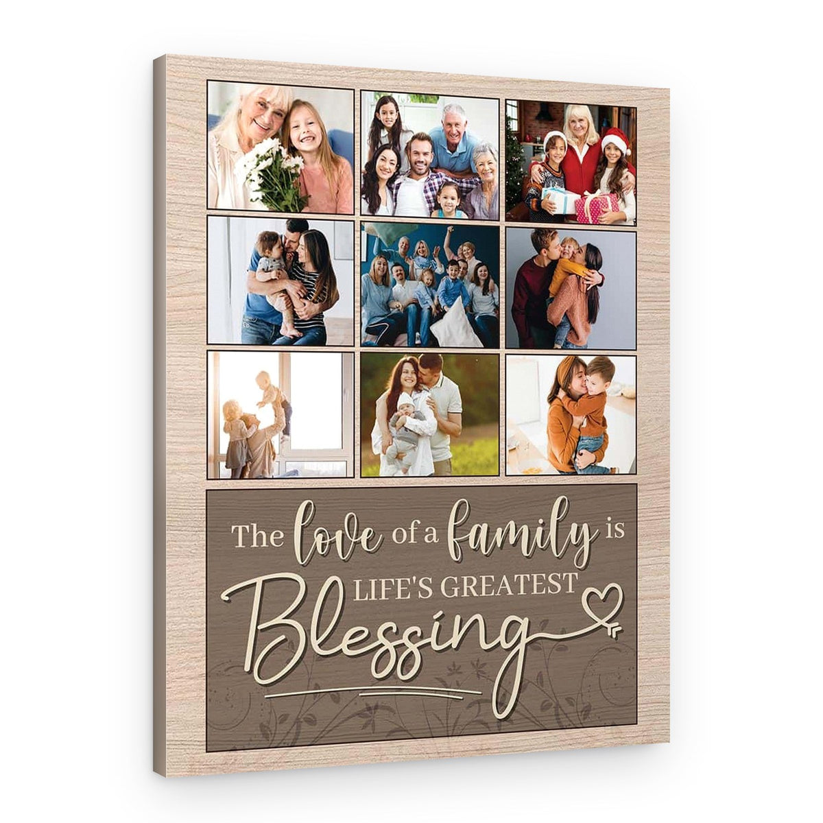 The Love Of A Family Custom Photo Collage Canvas Print – Canvas Print – Design B