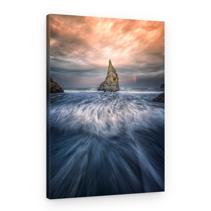 Orange Sky Sea Stack – Canvas Print