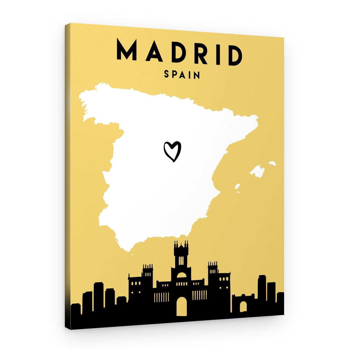 Madrid Spain Heart Map – Canvas Print