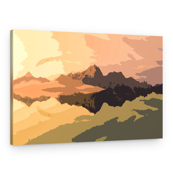 Abstract Mountain Sunset – Canvas Print
