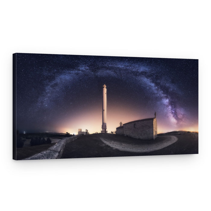 Milky Way Over Lighthouse Chapel – Canvas Print