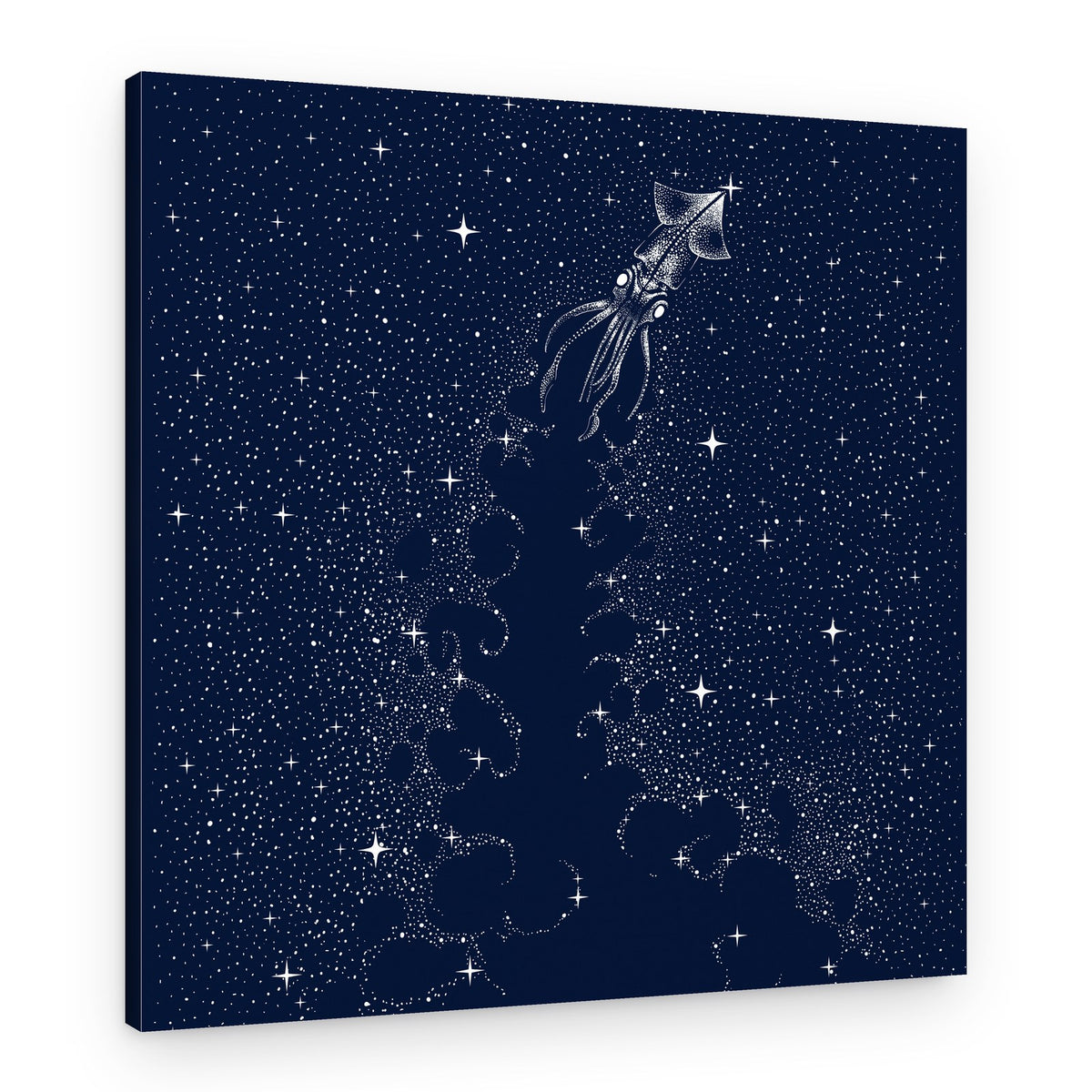 Cosmic Squid Ascent – Canvas Print