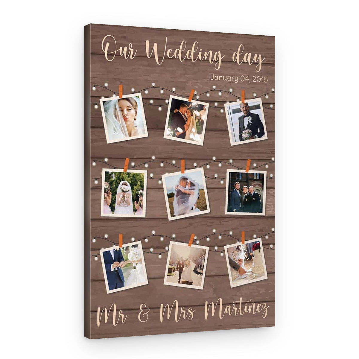 Our Wedding Day Collage Custom Canvas Print – Canvas Print