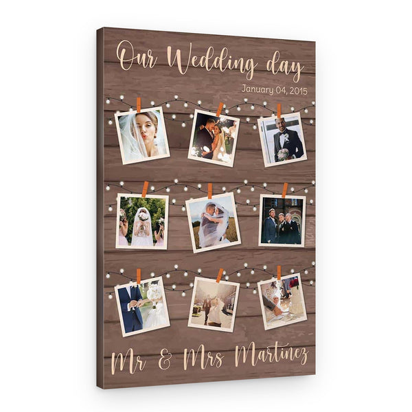 Our Wedding Day Collage Custom Canvas Print