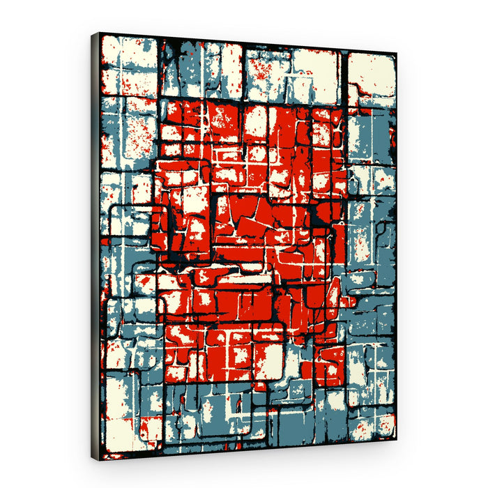 Distressed Urban Grid – Canvas Print