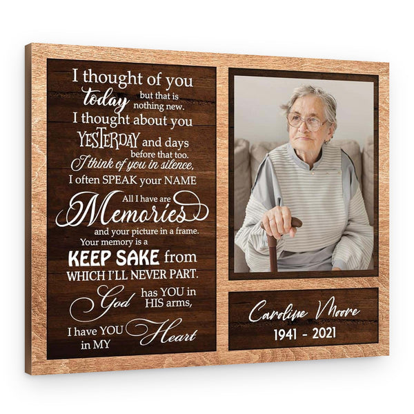 I Thought of You Today Photo Canvas Print